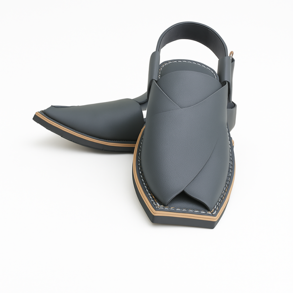 Premium Handmade Peshawari Chappal – Classic Black - Image 3