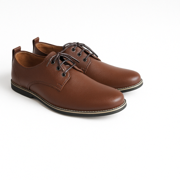 Men’s Premium Brown Lace-Up Leather Shoes – Comfort & Style Combined - Image 3