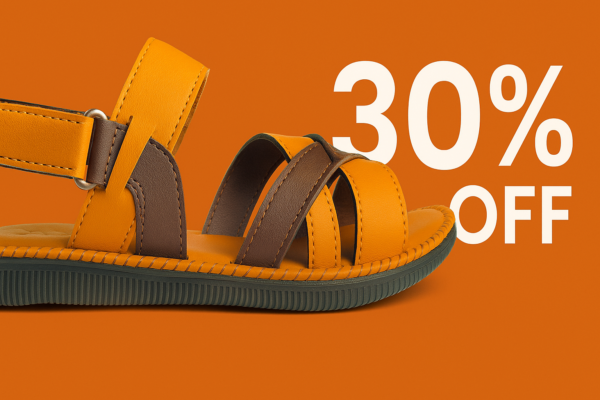 Premium Dual-Tone Leather Sandals by Solevibe– Brown & Orange - Image 7