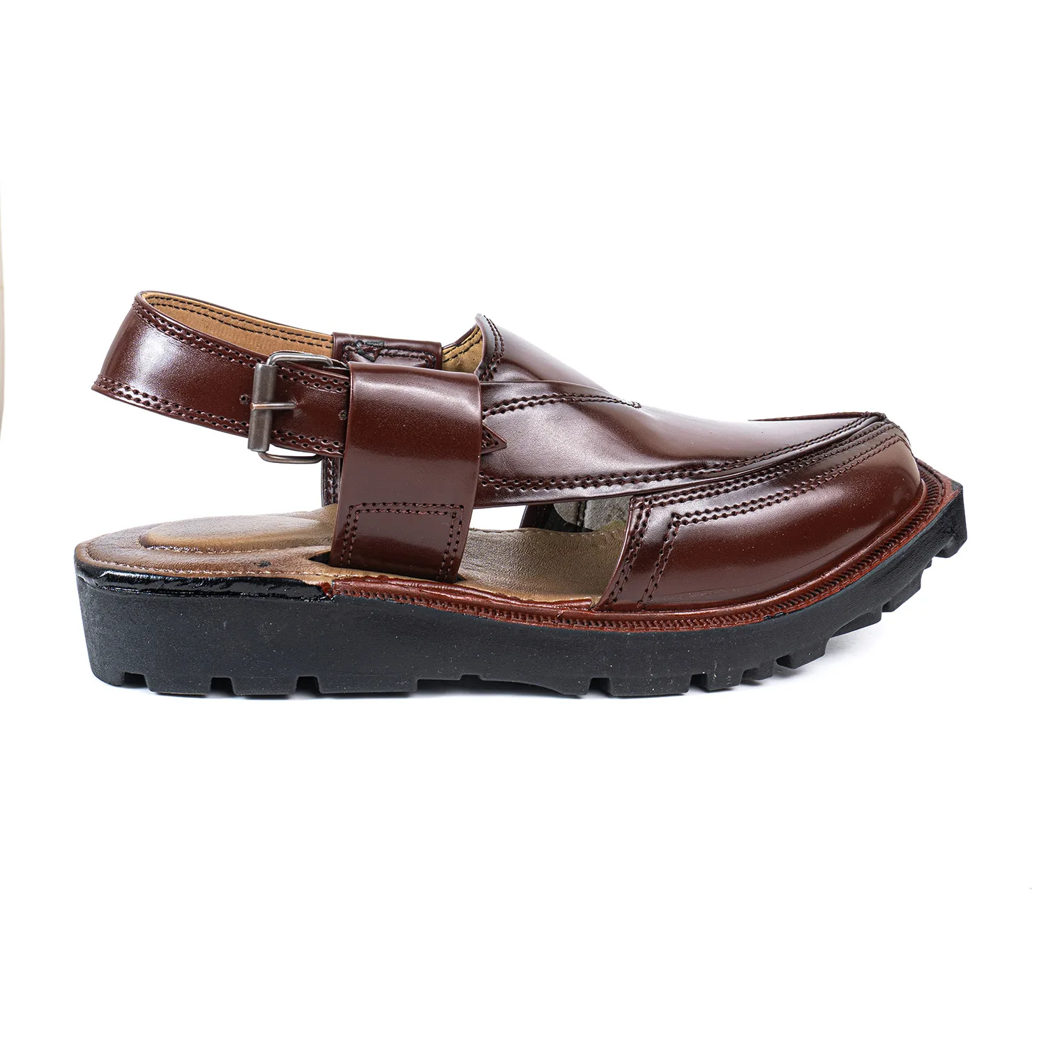 Premium Handcrafted Brown Peshawari Chappal - Nourozi - Image 2