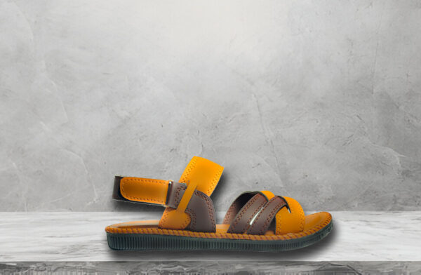 Premium Dual-Tone Leather Sandals by Solevibe– Brown & Orange - Image 4