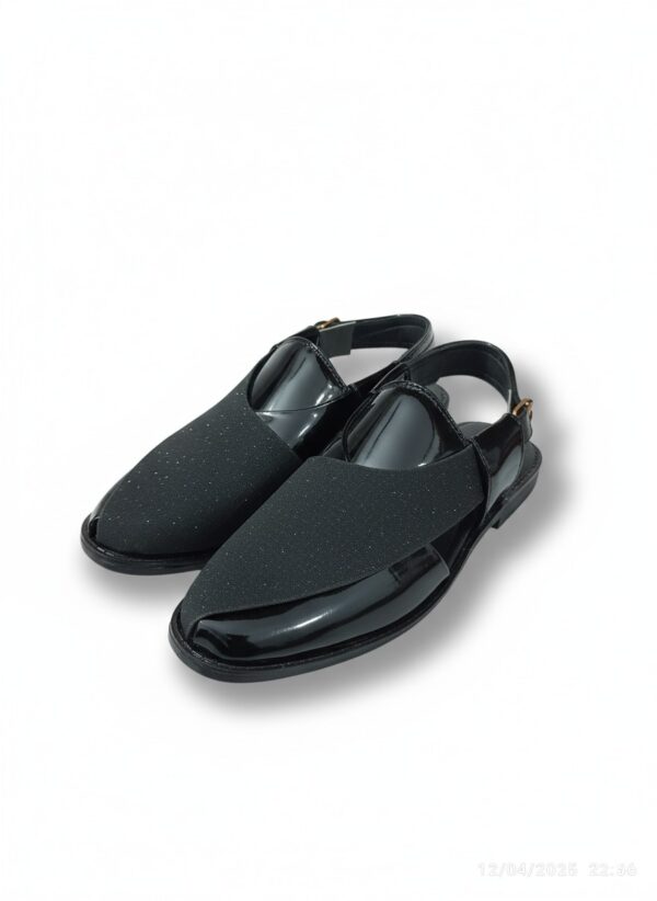 Premium Black Peshawari Chappal – A Fusion of Tradition and Modern Elegance - Image 2