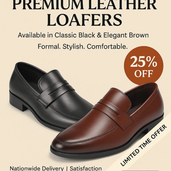 Premium Leather Loafers – Classic Black & Elegant Brown - Image 3