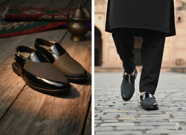 Premium Black Peshawari Chappal – A Fusion of Tradition and Modern Elegance - Image 4