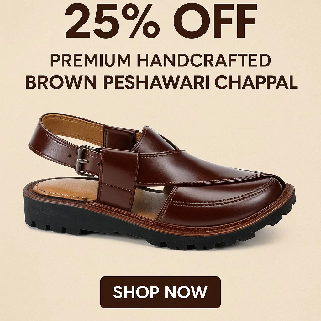 Premium Handcrafted Brown Peshawari Chappal - Nourozi - Image 4