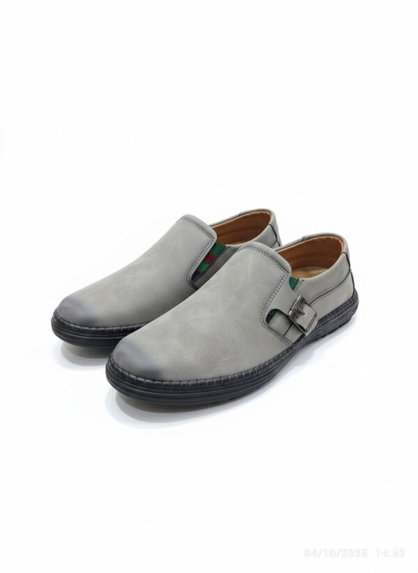 Urban Slate Slip-On Loafers – Comfort Buckle Edition