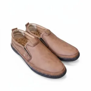 Men’s Tan Slip-On Comfort Shoes – Cushioned Sole | Everyday Office & Casual