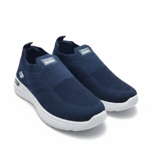 Navy Knit Slip-On Sports Sneakers