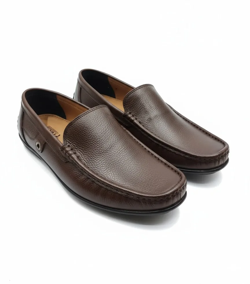 Classic Brown Genuine Leather Loafers for Men