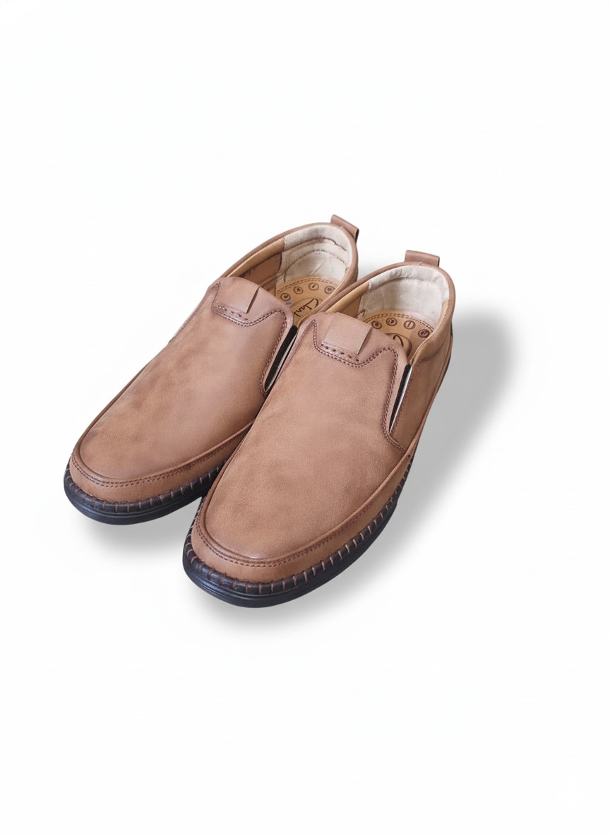Men’s Tan Slip-On Comfort Shoes – Cushioned Sole | Everyday Office & Casual - Image 2