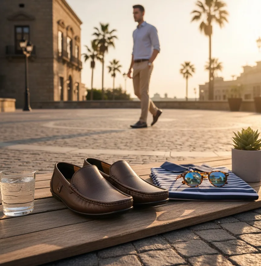 Classic Brown Genuine Leather Loafers for Men - Image 3
