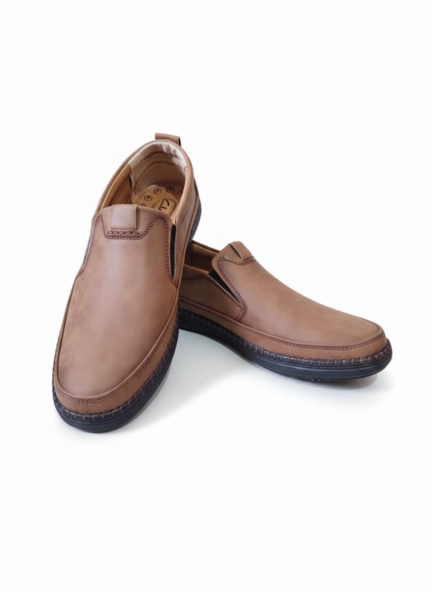 Men’s Tan Slip-On Comfort Shoes – Cushioned Sole | Everyday Office & Casual - Image 3