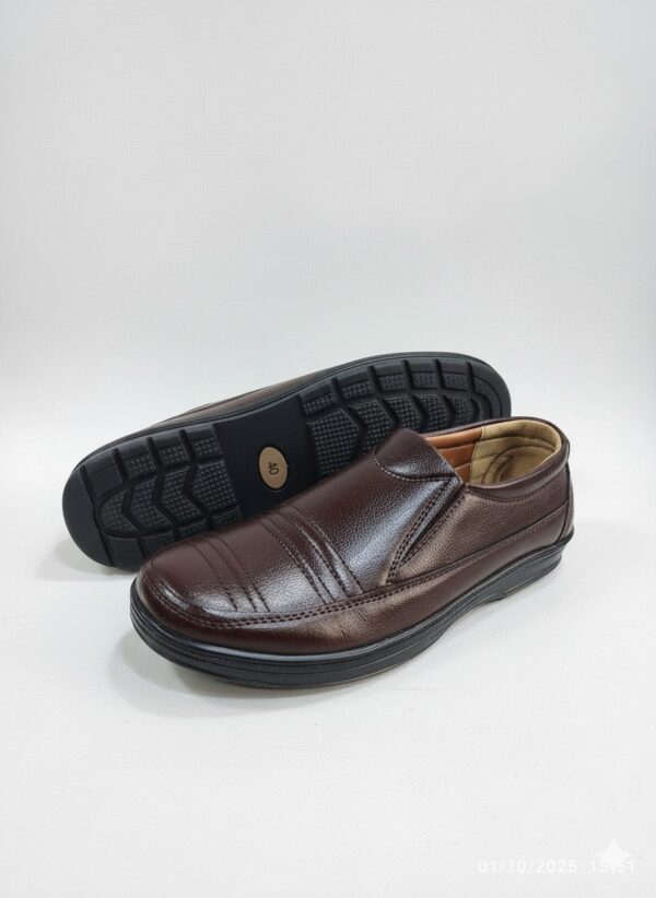 Men’s Brown Slip-On Comfort Formal Shoes - Image 3