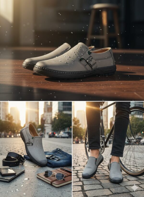 Urban Slate Slip-On Loafers – Comfort Buckle Edition - Image 4