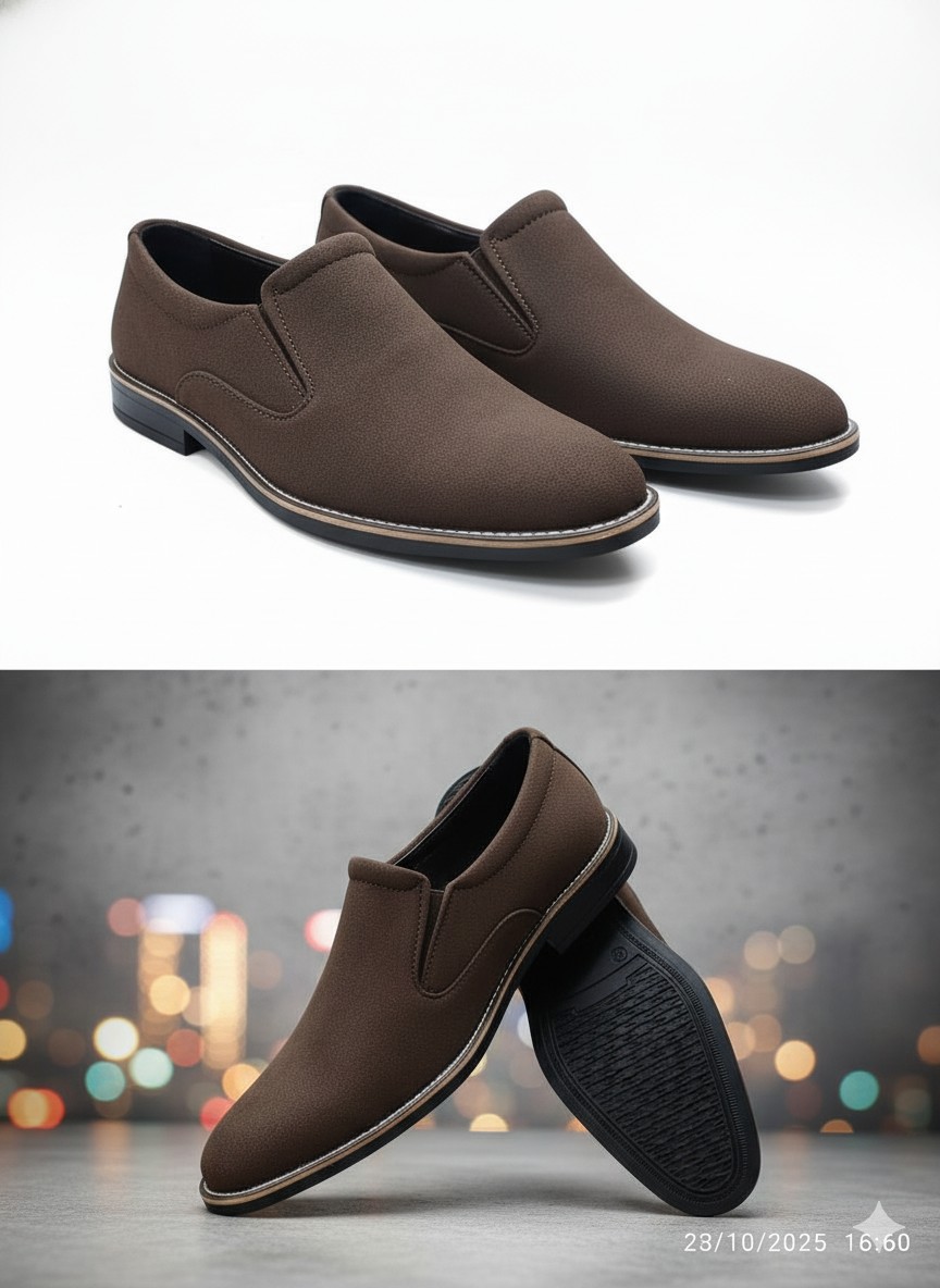 Classic Cocoa Brown Suede Slip-On Loafers - Image 5