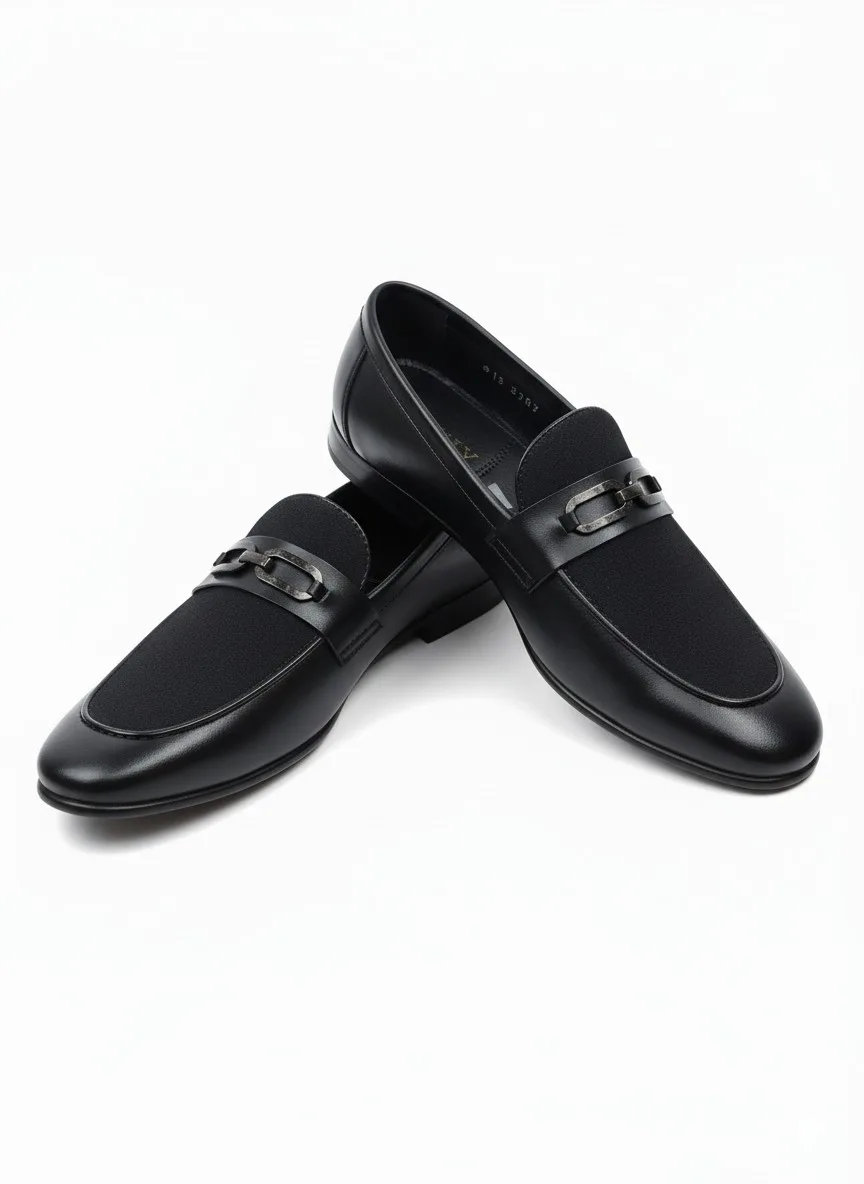 Men’s Classic Brown Leather Loafers with Gunmetal Buckle - Image 4
