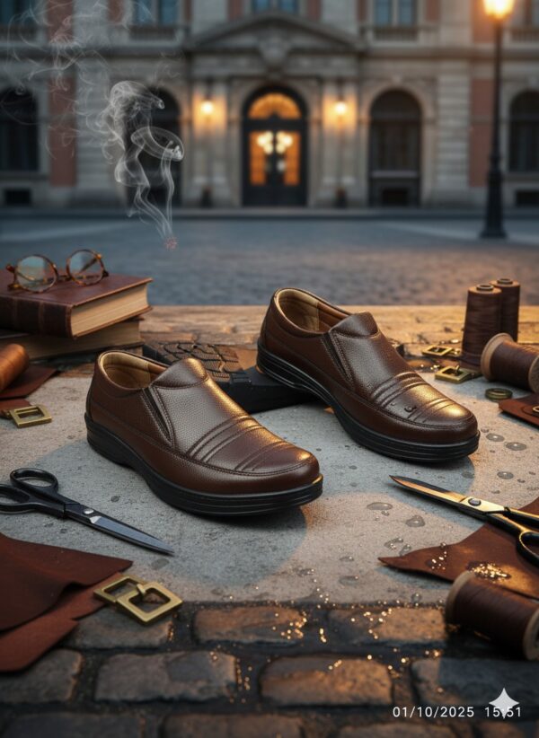 Men’s Brown Slip-On Comfort Formal Shoes - Image 4