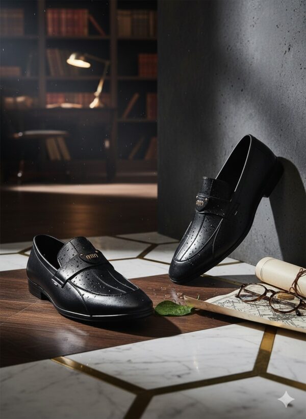 MIA Black Classic Loafers for Men - Image 5
