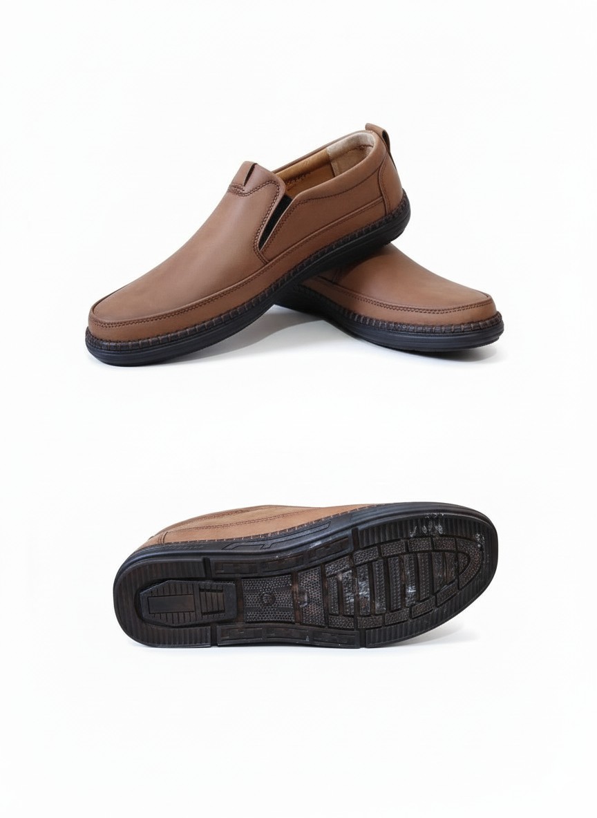 Men’s Tan Slip-On Comfort Shoes – Cushioned Sole | Everyday Office & Casual - Image 4