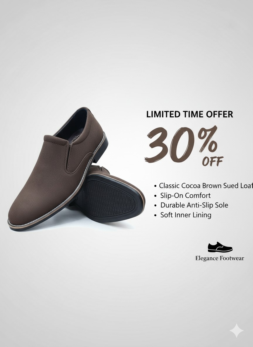 Classic Cocoa Brown Suede Slip-On Loafers - Image 6