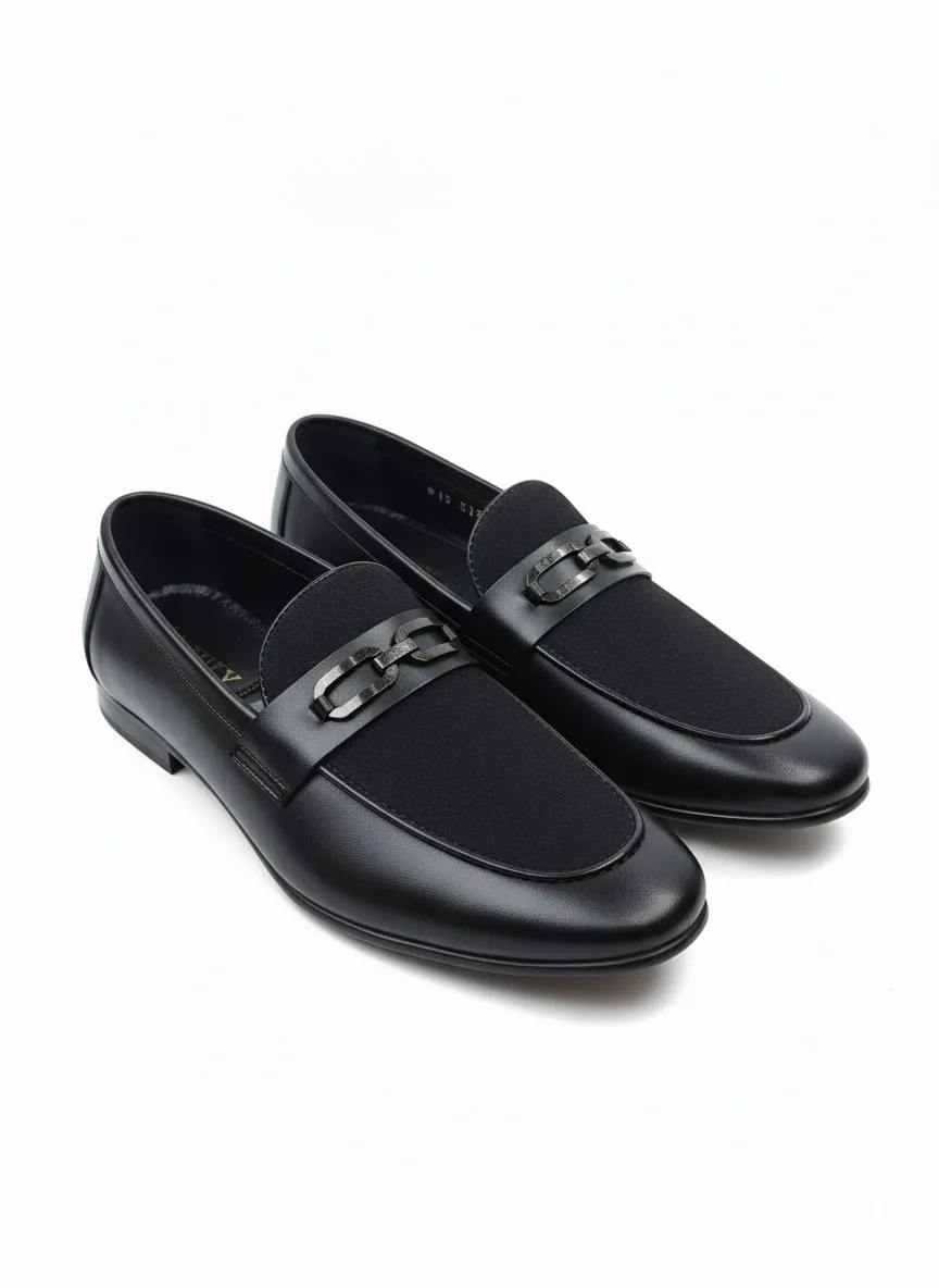 Men’s Classic Brown Leather Loafers with Gunmetal Buckle - Image 5