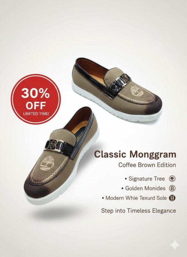 Classic Monogram Loafers – Coffee Brown Edition - Image 6