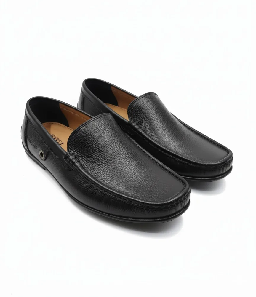 Classic Brown Genuine Leather Loafers for Men - Image 2